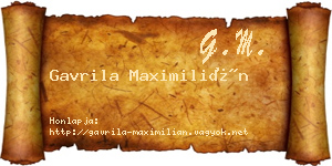 Gavrila Maximilián névjegykártya